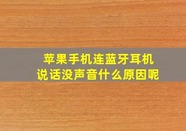 苹果手机连蓝牙耳机说话没声音什么原因呢