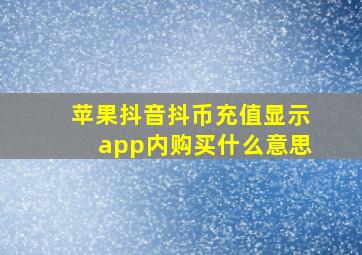 苹果抖音抖币充值显示app内购买什么意思