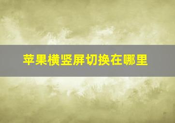 苹果横竖屏切换在哪里