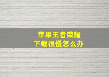 苹果王者荣耀下载很慢怎么办