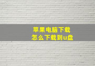 苹果电脑下载怎么下载到u盘