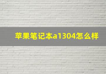 苹果笔记本a1304怎么样