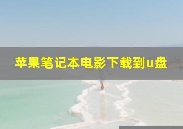 苹果笔记本电影下载到u盘