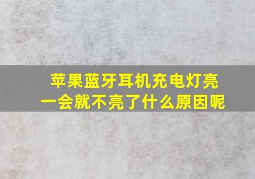 苹果蓝牙耳机充电灯亮一会就不亮了什么原因呢