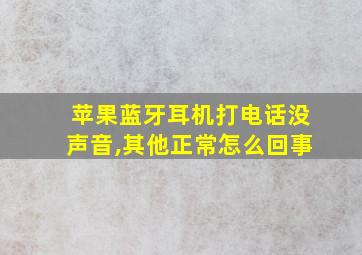 苹果蓝牙耳机打电话没声音,其他正常怎么回事