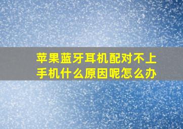 苹果蓝牙耳机配对不上手机什么原因呢怎么办