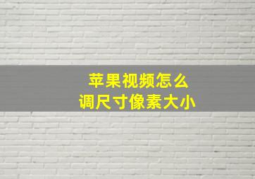 苹果视频怎么调尺寸像素大小