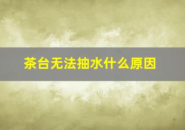 茶台无法抽水什么原因