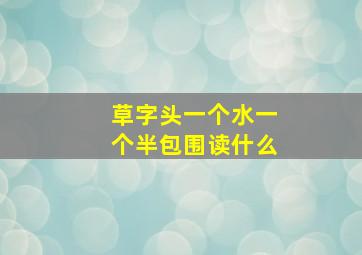 草字头一个水一个半包围读什么