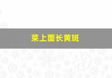 菜上面长黄斑