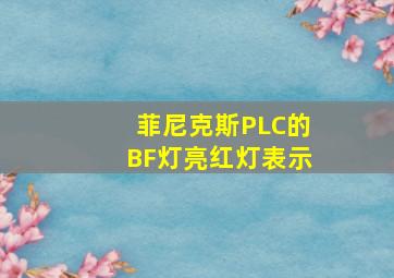 菲尼克斯PLC的BF灯亮红灯表示