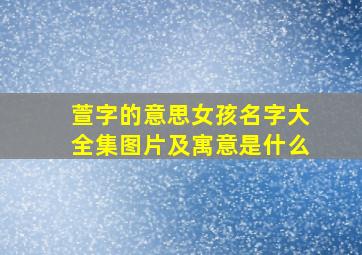 萱字的意思女孩名字大全集图片及寓意是什么