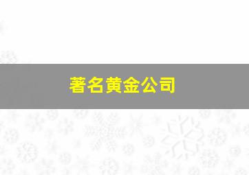 著名黄金公司