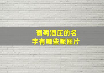 葡萄酒庄的名字有哪些呢图片