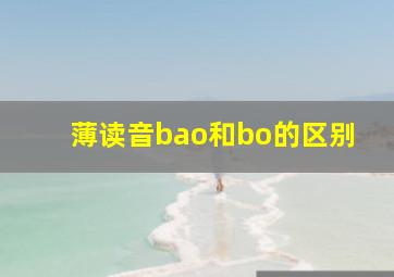 薄读音bao和bo的区别