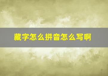 藏字怎么拼音怎么写啊