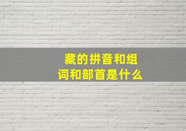 藏的拼音和组词和部首是什么