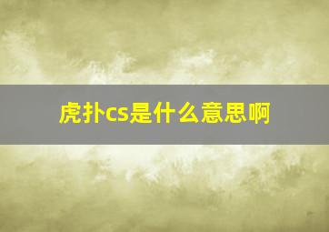 虎扑cs是什么意思啊