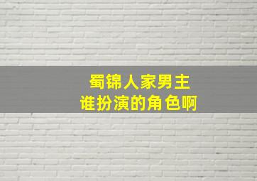 蜀锦人家男主谁扮演的角色啊