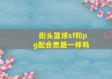 街头篮球sf和pg配合思路一样吗