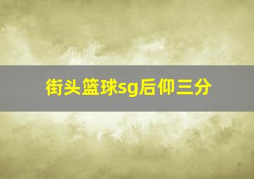 街头篮球sg后仰三分