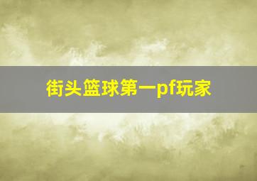 街头篮球第一pf玩家