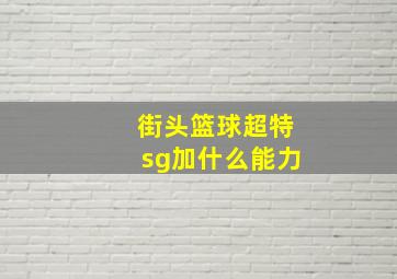 街头篮球超特sg加什么能力