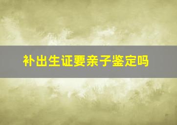 补出生证要亲子鉴定吗