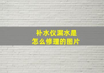 补水仪漏水是怎么修理的图片