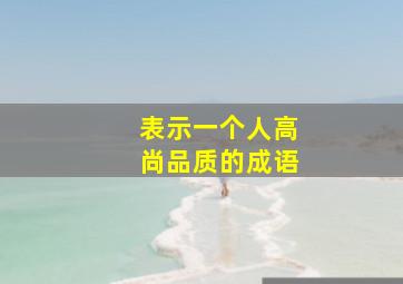 表示一个人高尚品质的成语