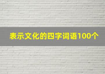 表示文化的四字词语100个