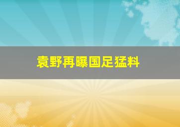 袁野再曝国足猛料