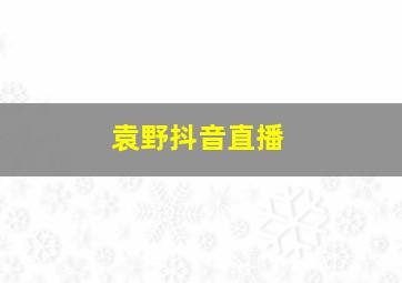 袁野抖音直播