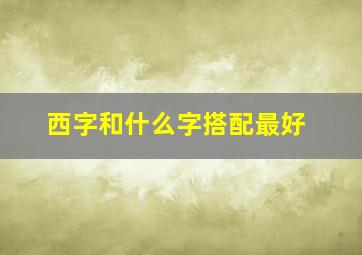 西字和什么字搭配最好