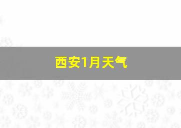 西安1月天气