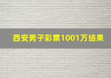 西安男子彩票1001万结果