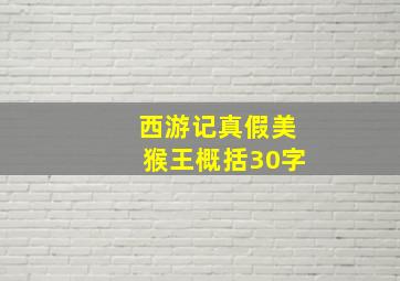 西游记真假美猴王概括30字