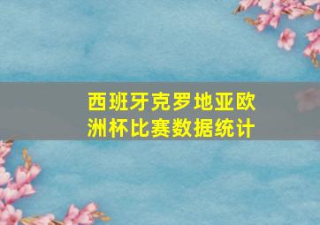 西班牙克罗地亚欧洲杯比赛数据统计