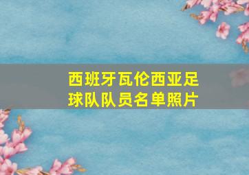 西班牙瓦伦西亚足球队队员名单照片