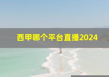 西甲哪个平台直播2024