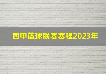 西甲篮球联赛赛程2023年