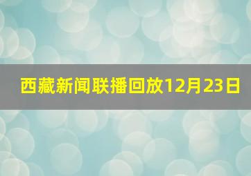 西藏新闻联播回放12月23日