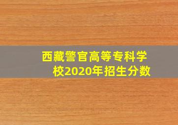 西藏警官高等专科学校2020年招生分数