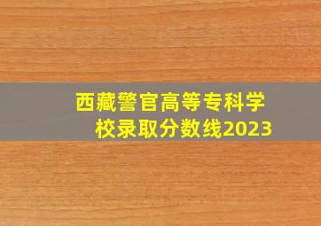 西藏警官高等专科学校录取分数线2023