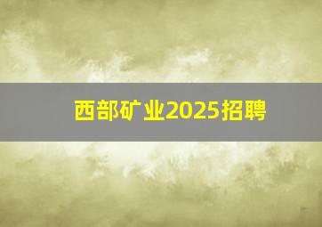 西部矿业2025招聘