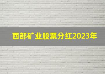 西部矿业股票分红2023年