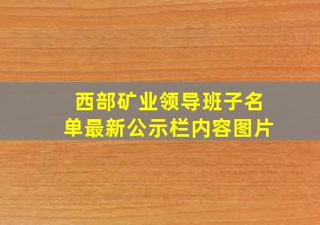 西部矿业领导班子名单最新公示栏内容图片