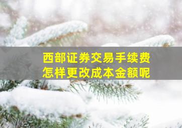 西部证券交易手续费怎样更改成本金额呢