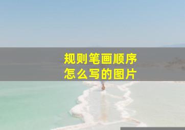 规则笔画顺序怎么写的图片