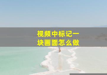 视频中标记一块画面怎么做